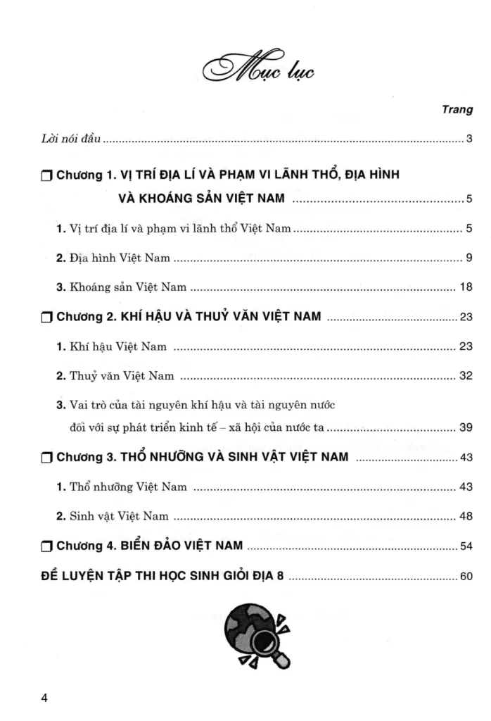 CÂU HỎI VÀ BÀI TẬP BỒI DƯỠNG HỌC SINH GIỎI ĐỊA LÍ LỚP 8 (Biên soạn theo chương trình GDPT mới)
